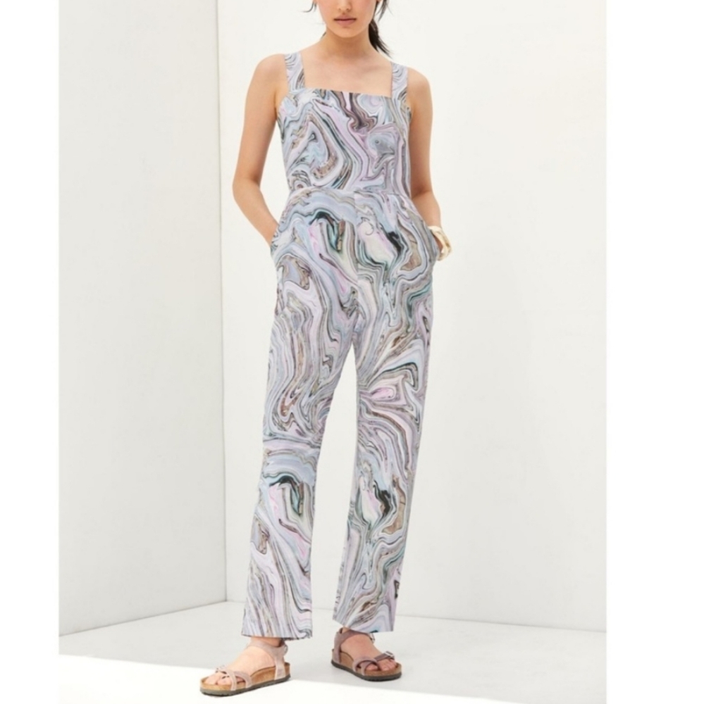 Anthropologie x HUTCH Geode Swirl Pattern Overall Jumpsuit Romper XS